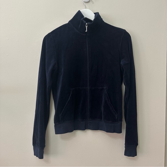 Juicy Couture Navy Blue Velour Tracksuit Jacket | Zip Up Y2K - Picture 2 of 10